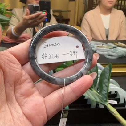 "Live" Natural Wuji Jadeite Jade Traditional Bangle(11/07/25)