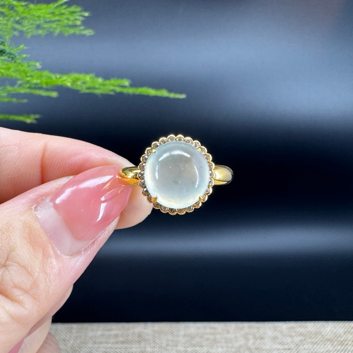 RealJade® "Signature Signet" 18K Yellow Gold Icy Jadeite Jade Diamonds Ring