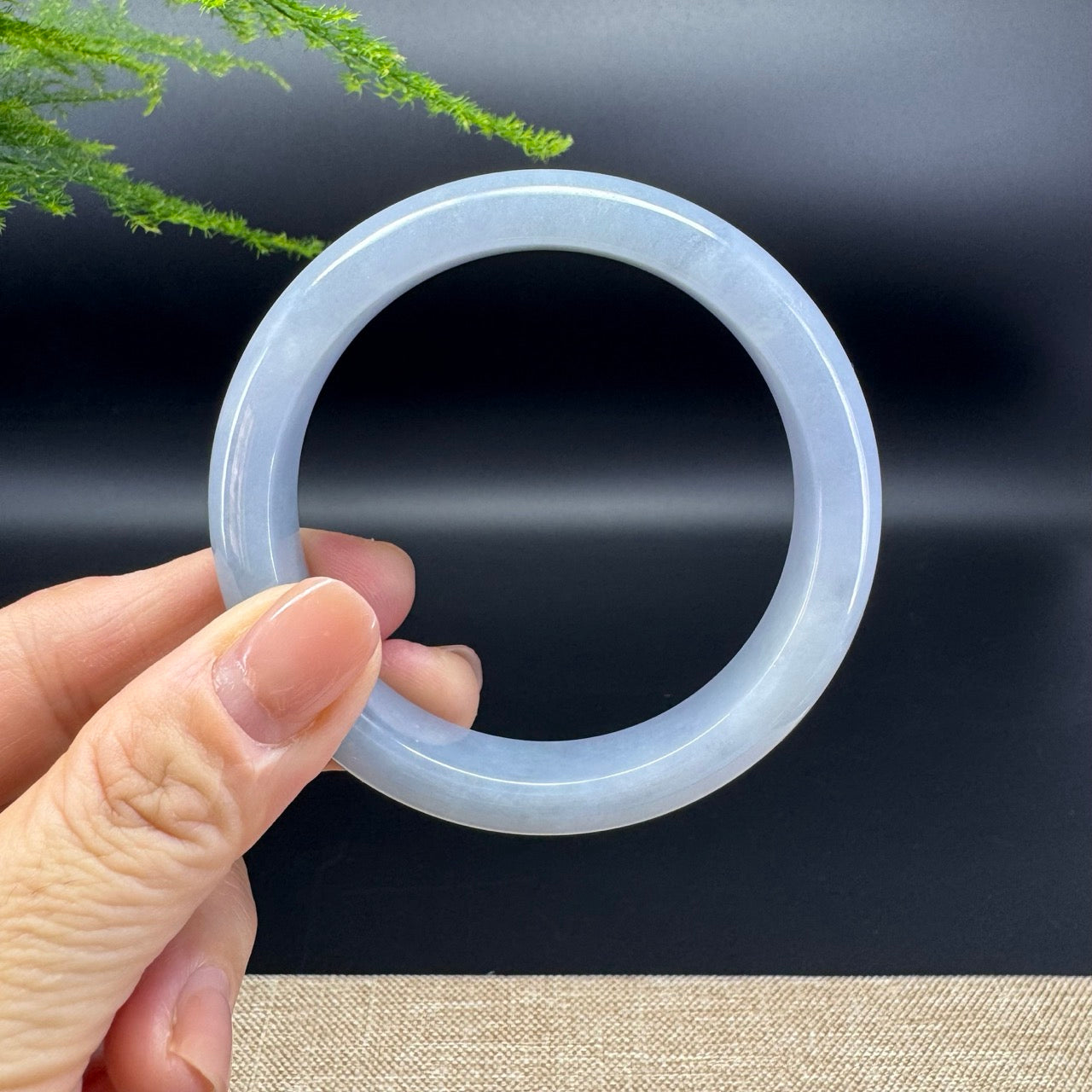 Genuine Burmese Grayish Purple Jade Jadeite Bangle Bracelet ( 56.9mm )