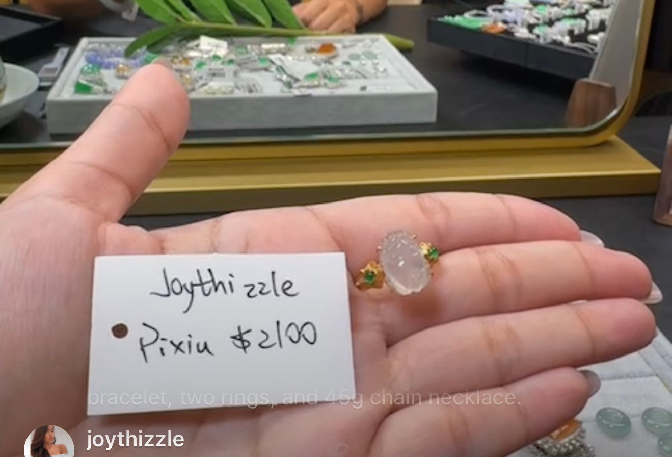 Live "Natural Light Icy Jadeite Jade Pixiu Ring" (Live Pick) (07/05/25)