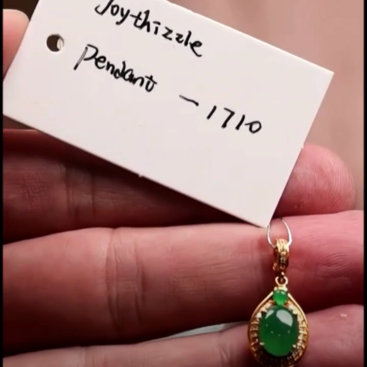 "Live" 18ky Gold Natural Icy Rich Green Jadeite Jade Pendant w/ Natural Diamonds (11/03/25)
