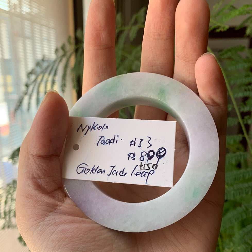 "Live" Natural Lavender Green Jadeite Jade Bangle(Final)(06/05/26)