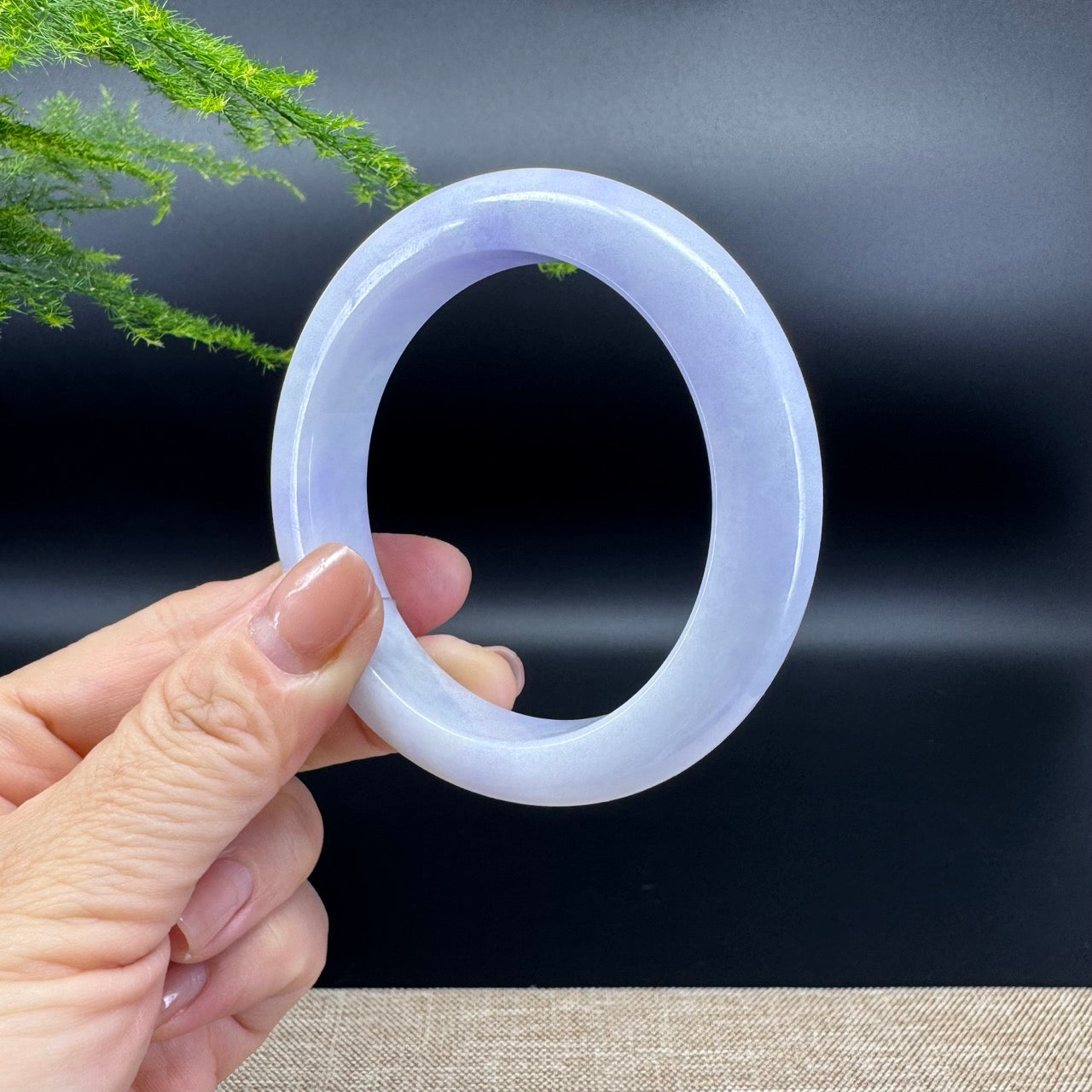 Genuine Burmese Lavender Jade Jadeite Bangle Bracelet (57.4mm)