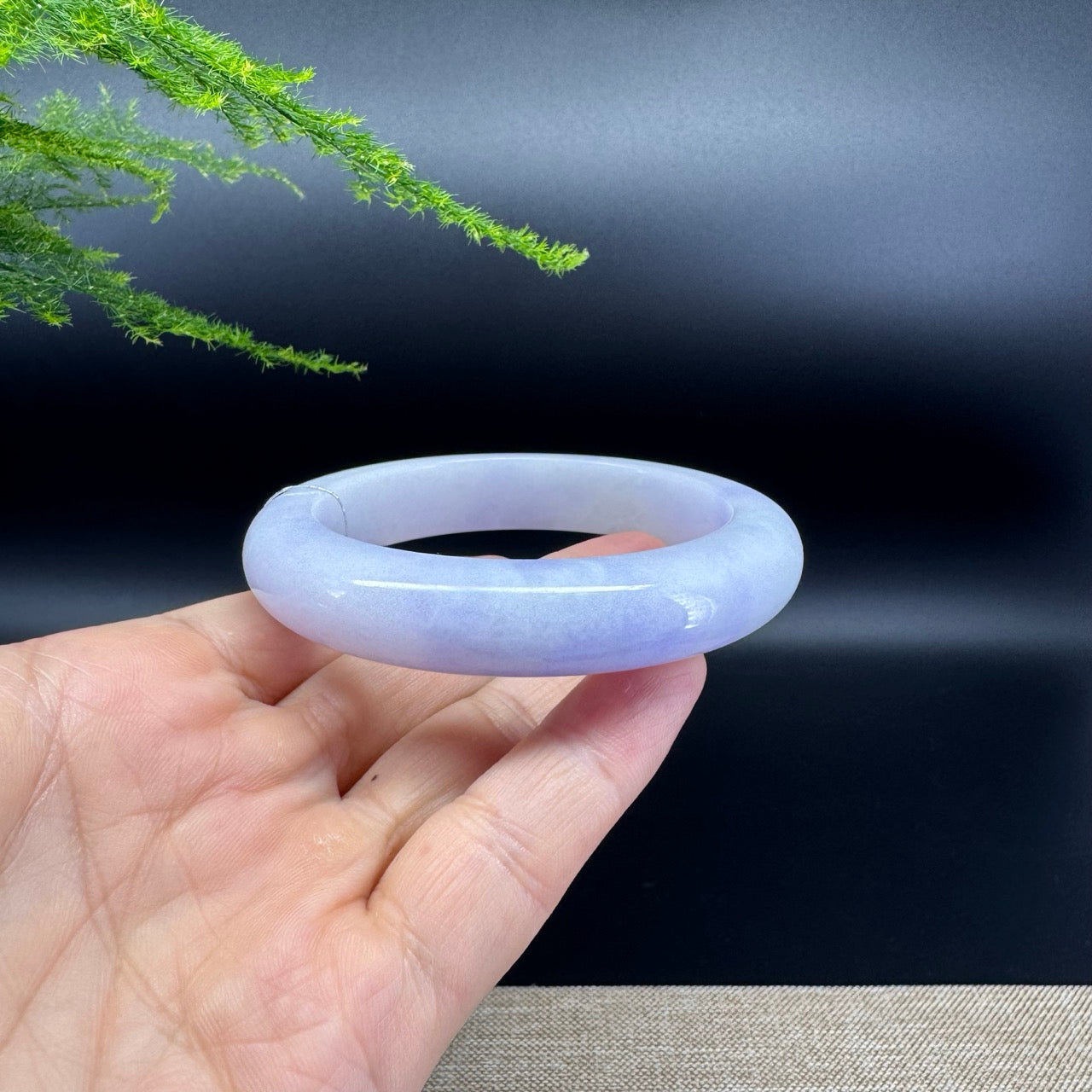 Genuine Burmese Lavender Jade Jadeite Bangle Bracelet (57.4mm)