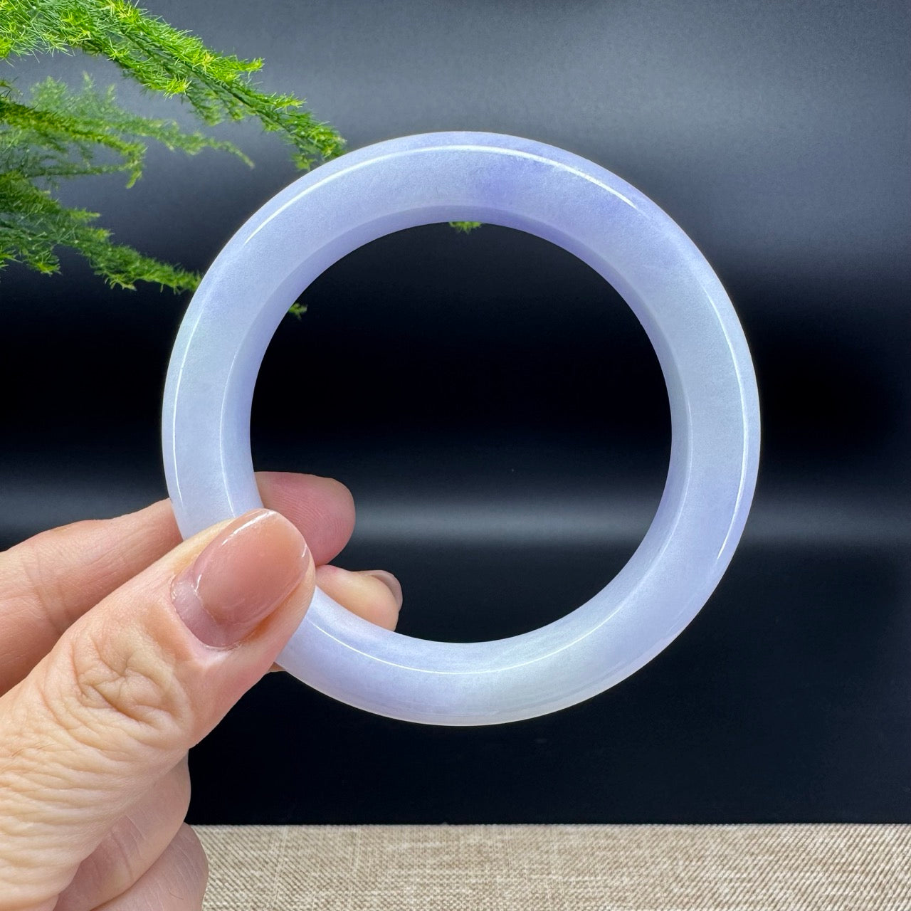 Genuine Burmese Lavender Jade Jadeite Bangle Bracelet (57.4mm)