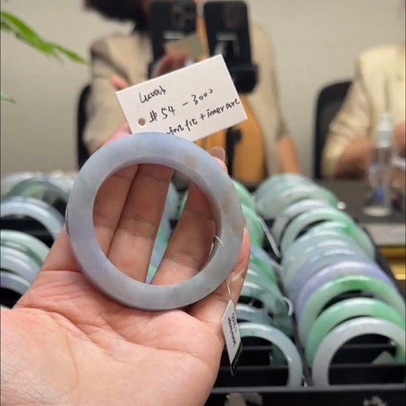 "Live" Natural Lavender & Sajin Jadeite Jade Bangle(04/12/26)