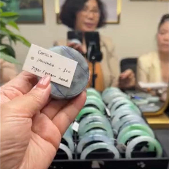 "Live" Natural Wuji Green Jadeite Jade Pancake(04/12/26)