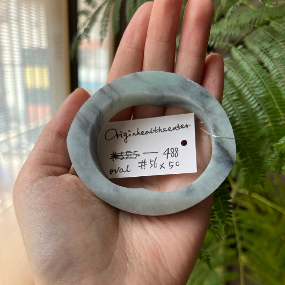"Live" Natural Wuji Green Jadeite Jade Bangle(04/17/26)
