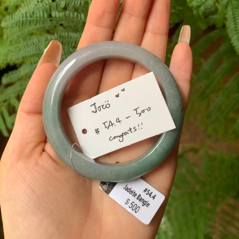 "Live" Natural Lavender Green Jadeite Jade Bangle(Final)(06/06/26)