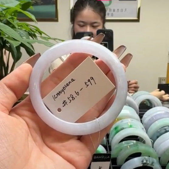 "Live" Natural Lavender Jadeite Jade Comfort fit Bangle (05/02/26)