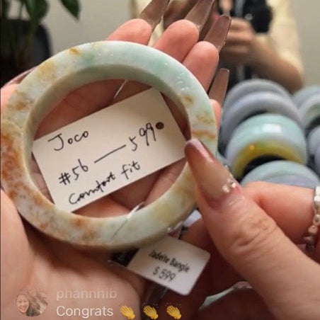 "Live" Natural Sajin Green Jadeite Jade Comfort Bangle (05/03/26)