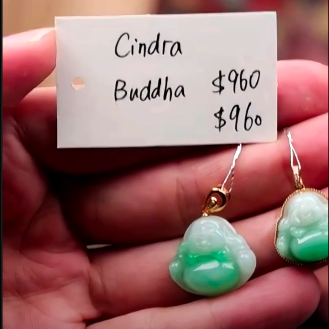 Live "18ky Gold Bail Natural Intense Green Jadeite Jade Buddha Pendant" (Live Pick) (08/12/25)