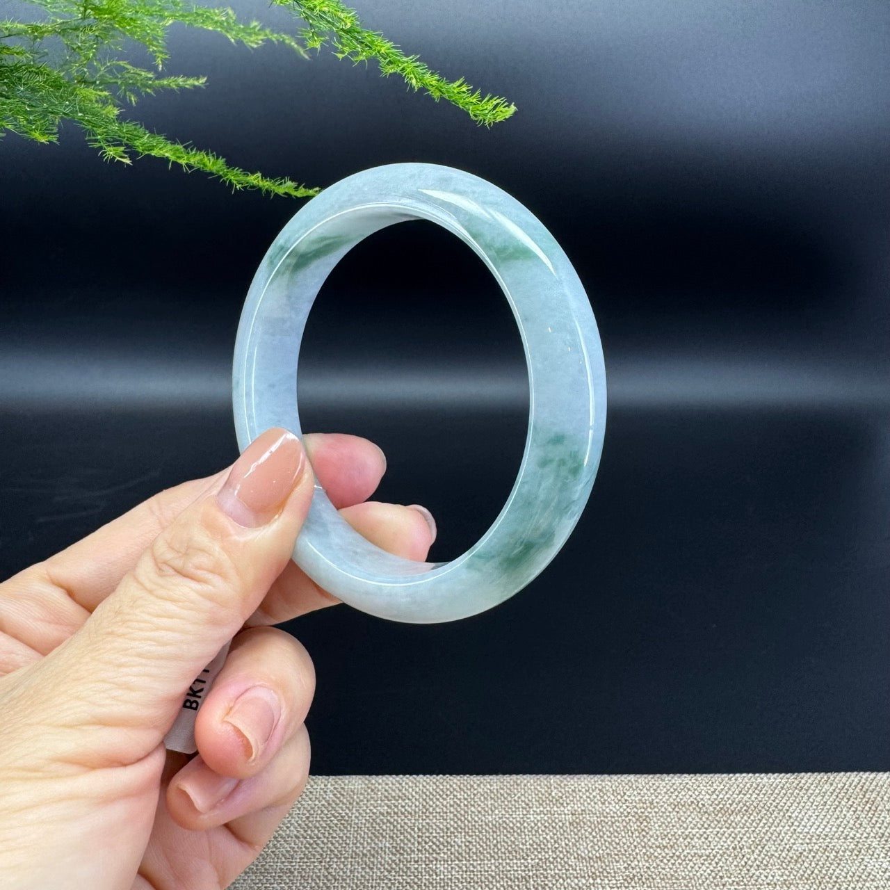 Genuine Burmese Blue Green Jade Jadeite Bangle Bracelet ( 57.6mm )