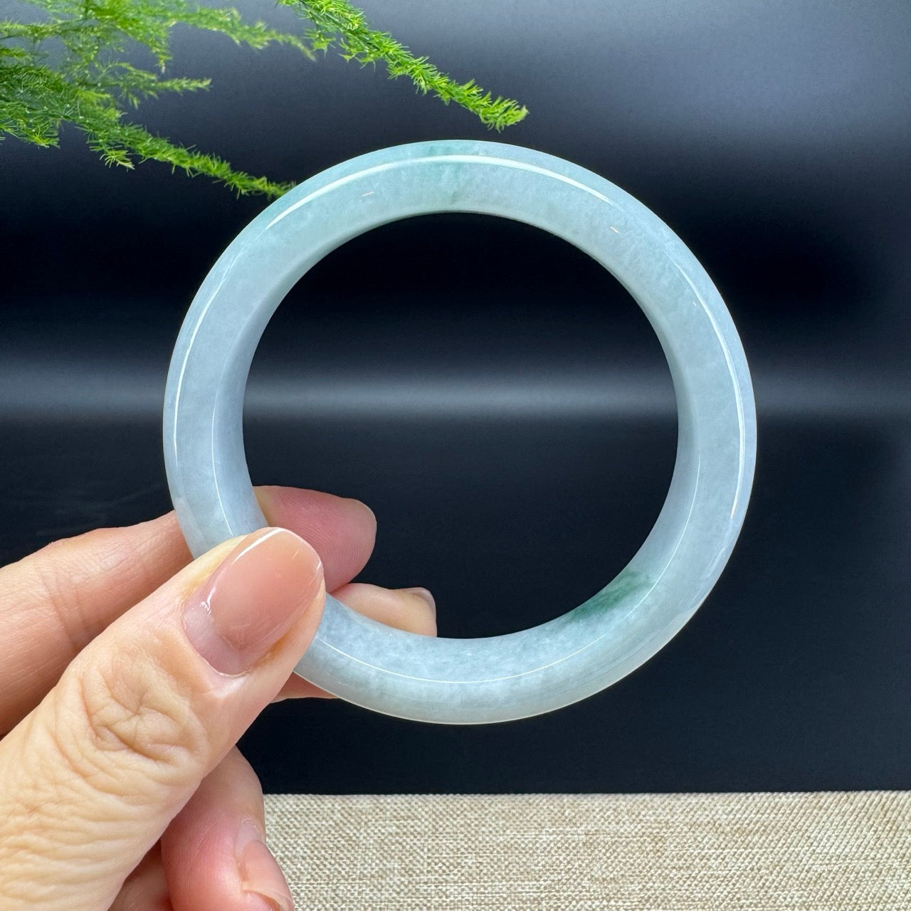 Genuine Burmese Blue Green Jade Jadeite Bangle Bracelet ( 57.6mm )
