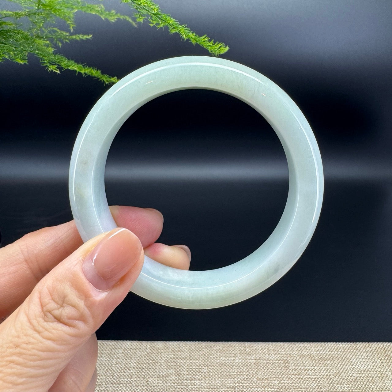 Genuine Burmese Yellow Green Jade Jadeite Bangle Bracelet ( 57.6mm )