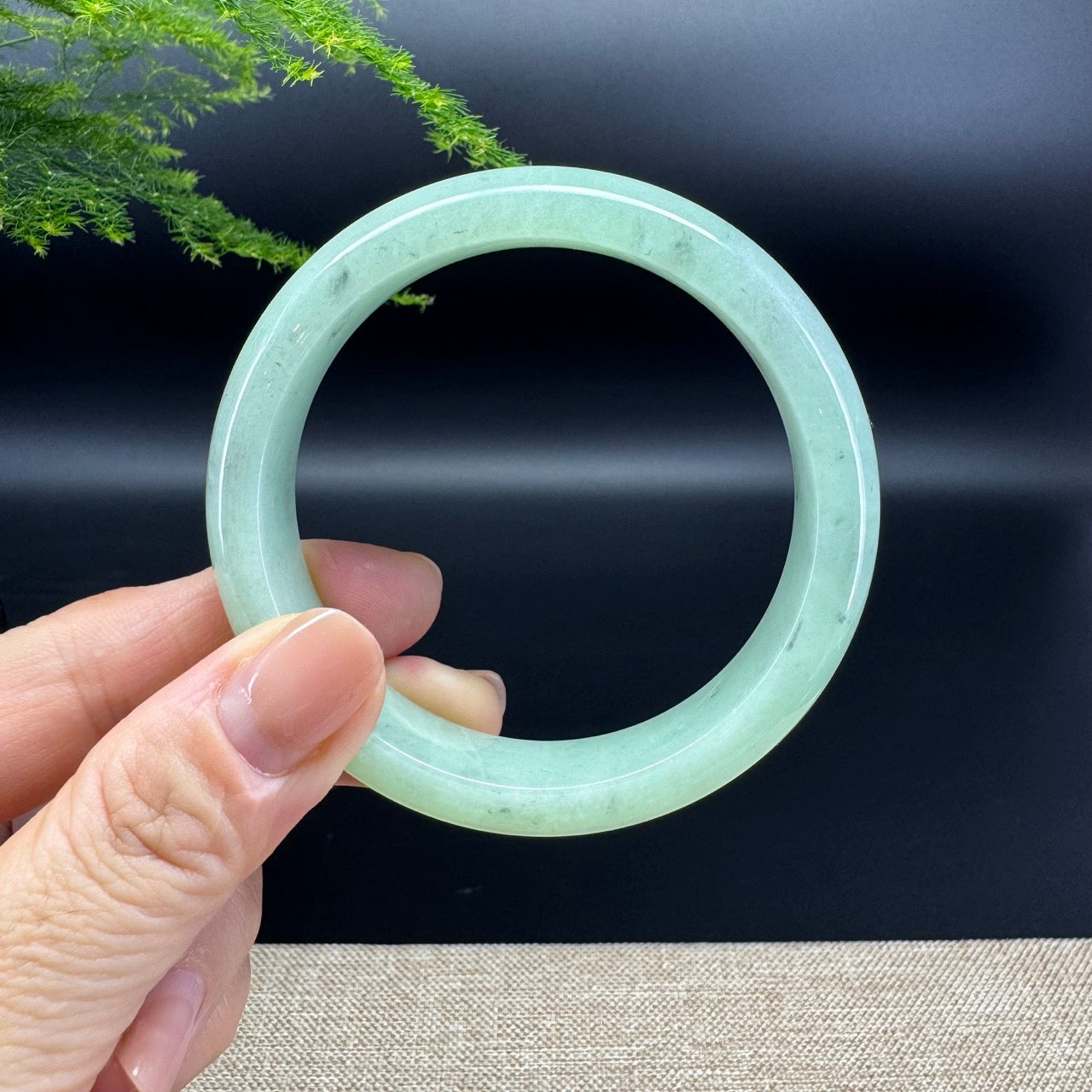 Genuine Burmese Green Jade Jadeite Bangle Bracelet (57.5mm)