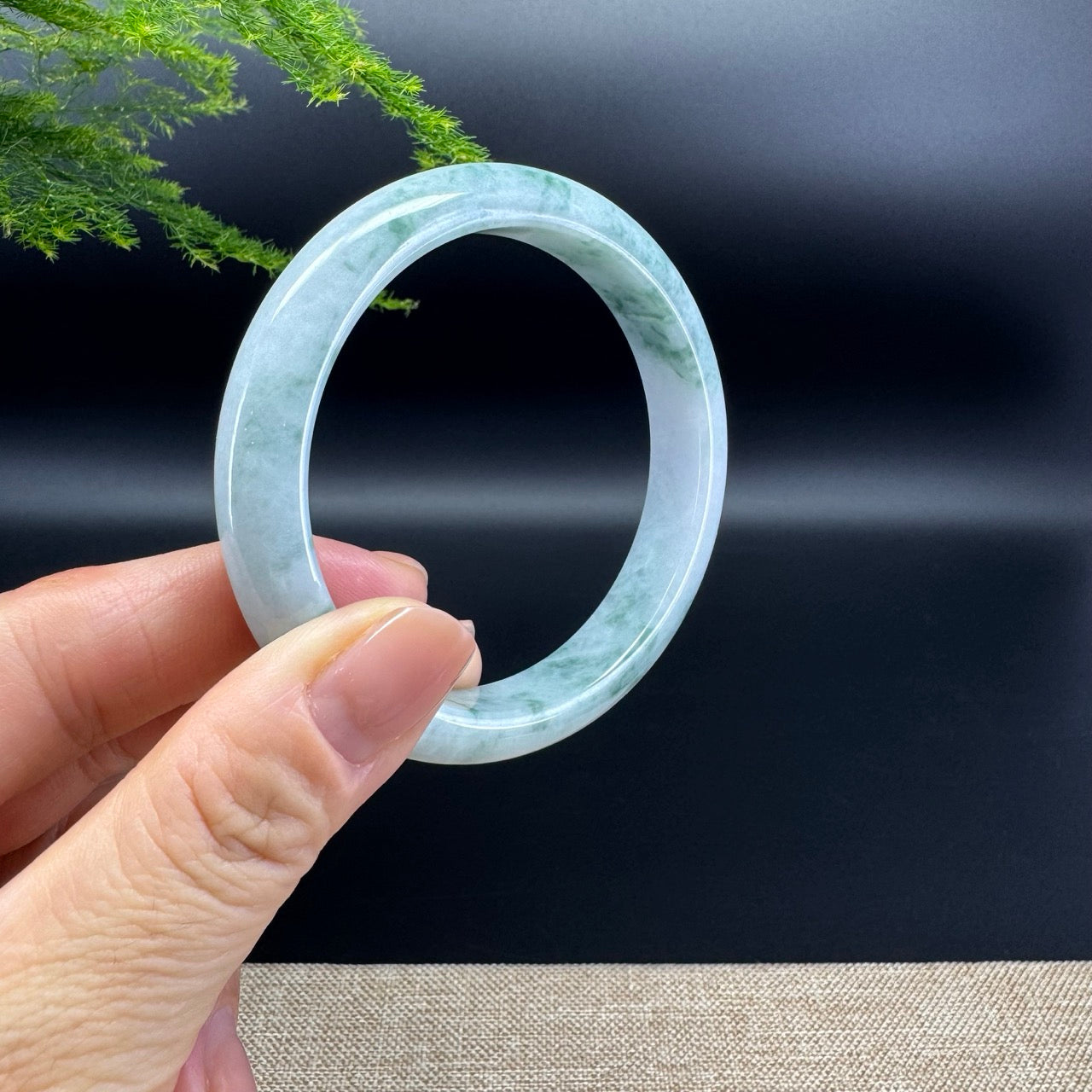Genuine Burmese Green Jade Jadeite Bangle Bracelet ( 57mm )