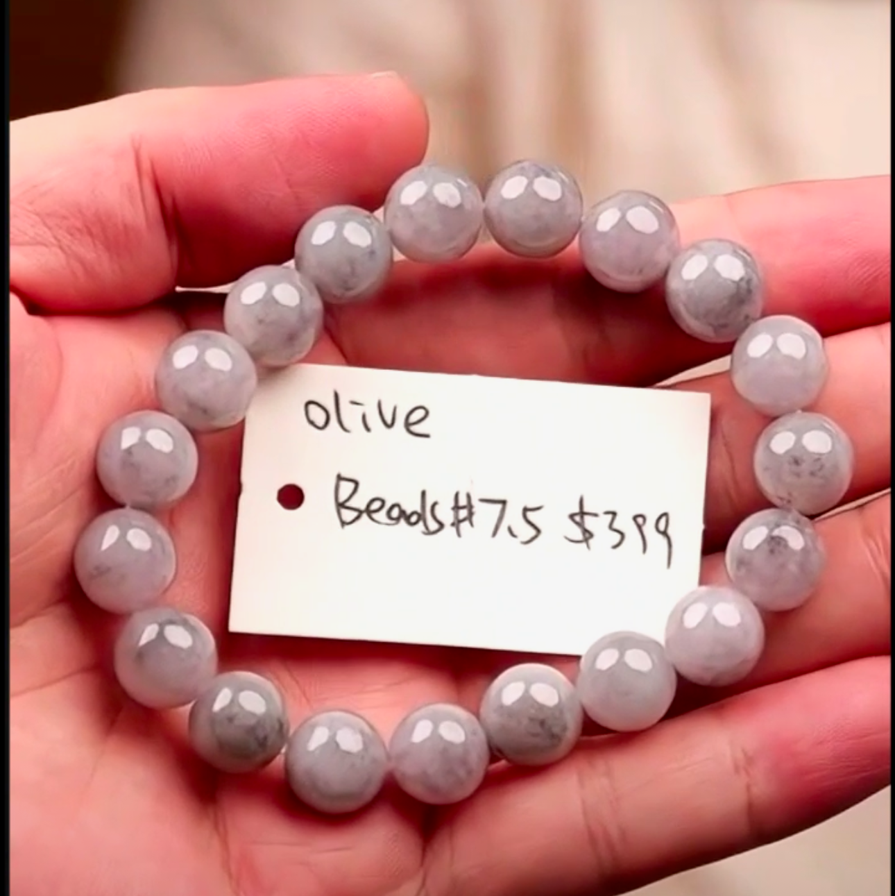 "Live" Natural Light Icy Lavender Jadeite Jade Beads Bracelet (09/25/25)