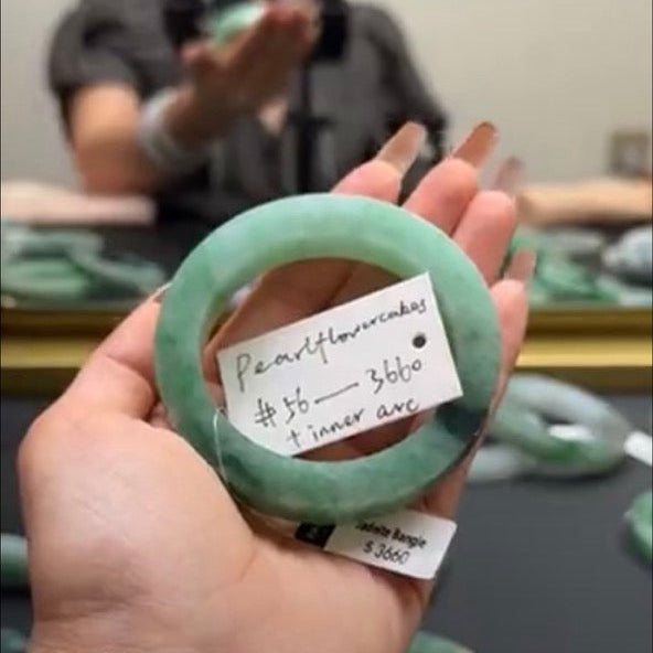 "Live" Natural Forest Green Jadeite Jade Comfor Fit Bangle(05/30/2026)