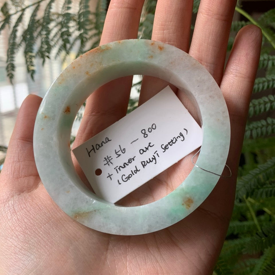 "Live" Natural Sajin Green Jadeite Jade Comfort Fit Bangle(Final)(06/13/2026)
