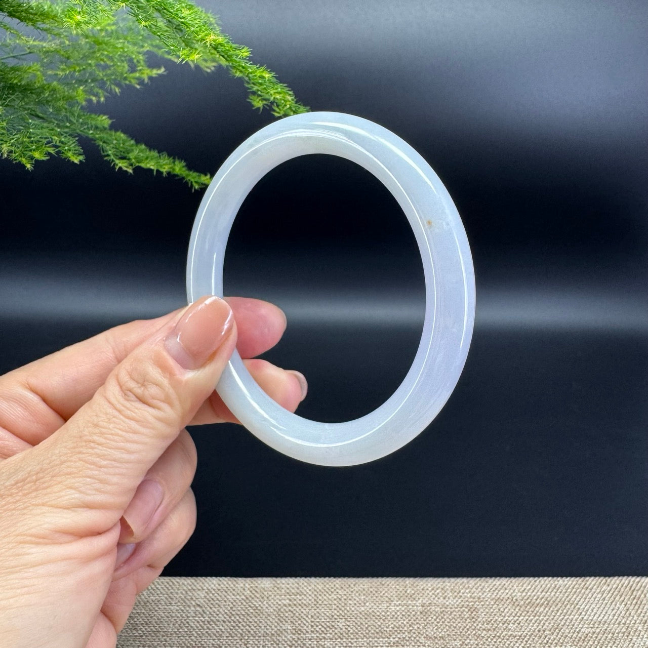 Genuine Burmese Green lavender Jade Jadeite Bangle Bracelet ( 57.9mm )