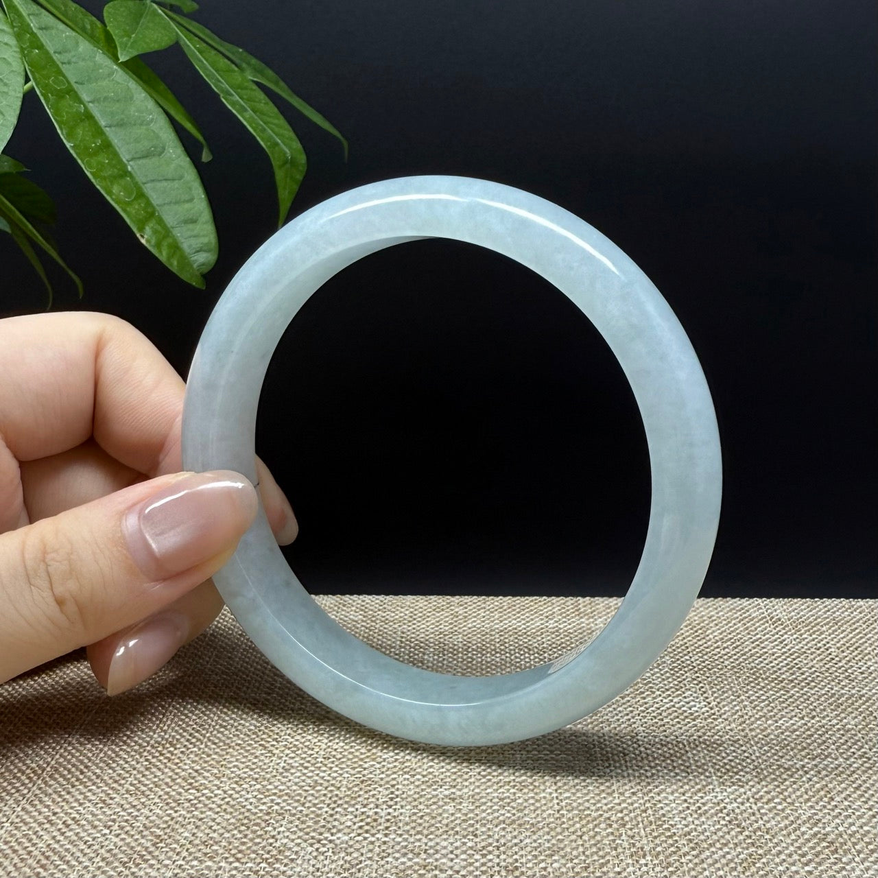 Genuine Burmese Icy Green Jade Jadeite Bangle Bracelet ( 66.5mm )