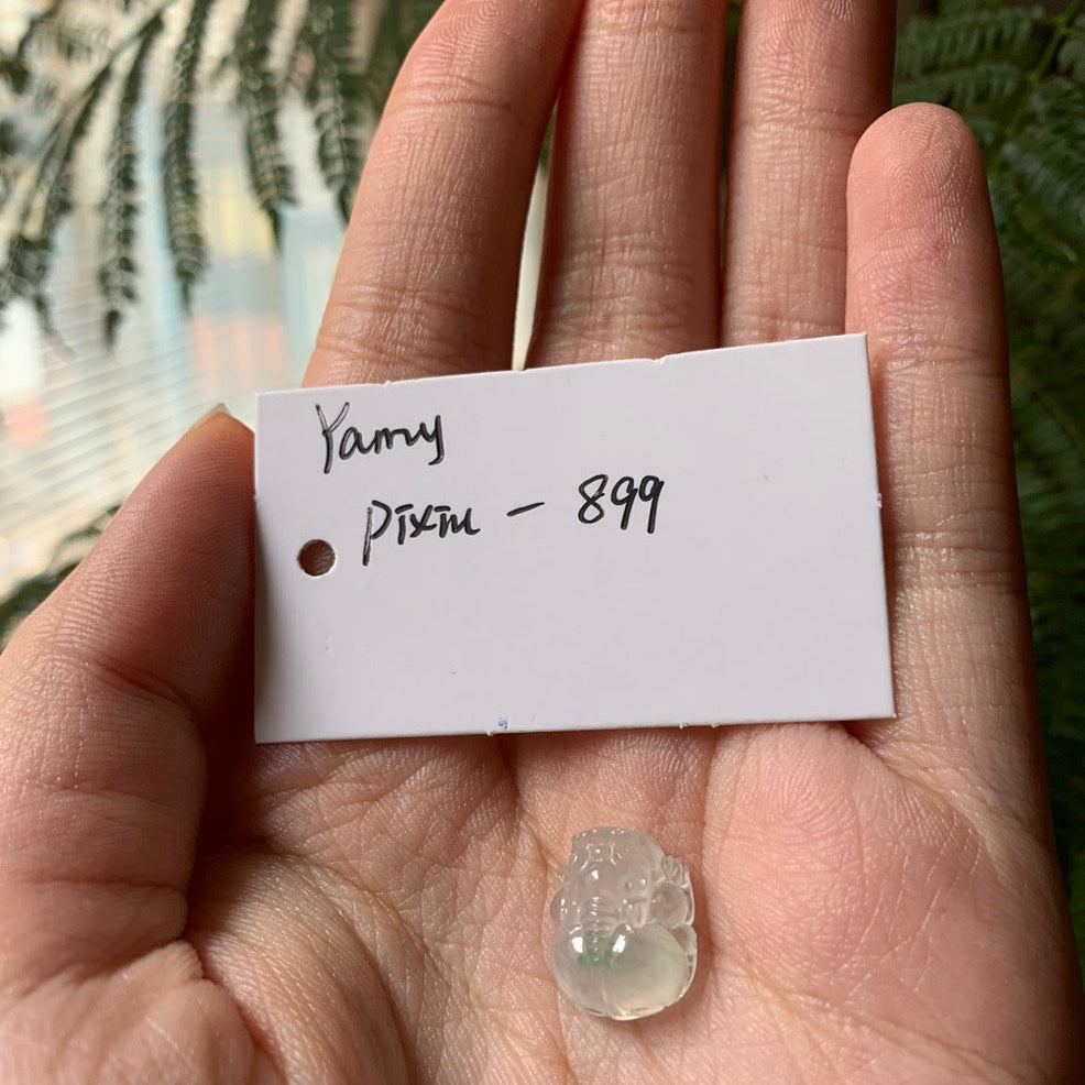 "Live" Natural Icy Green Jadeite Jade Pixiu (06/14/26)