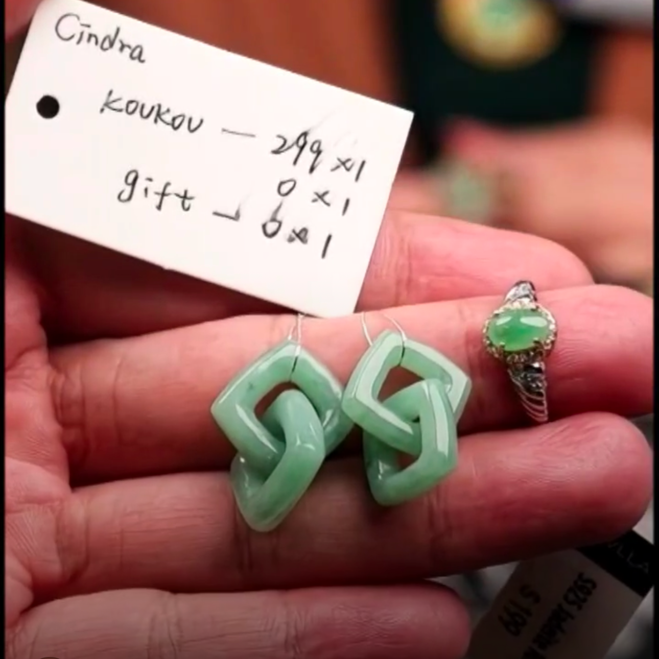 "Live" Apple Green Natural Jadeite Jade Double Kou Kou (11/29/25)