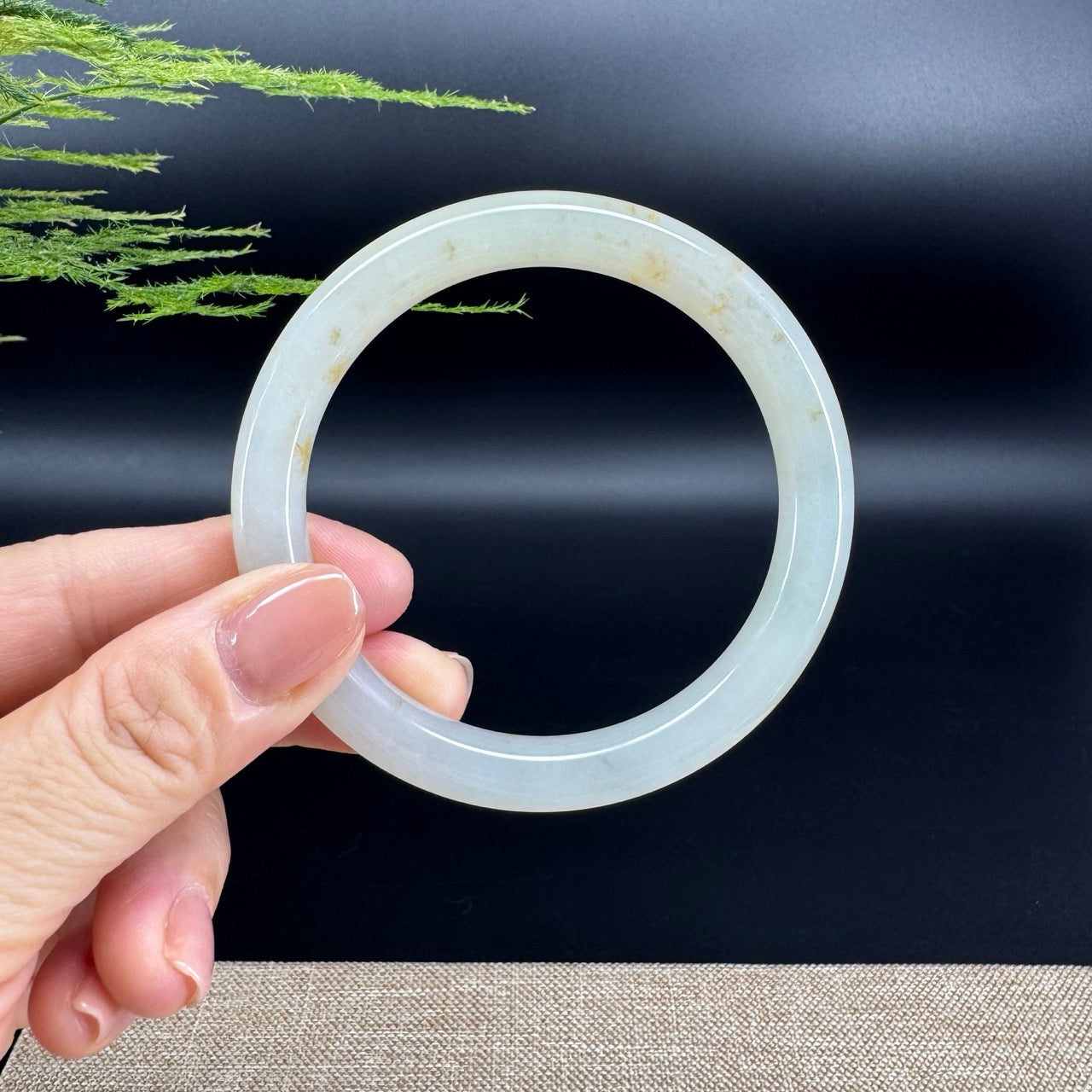 High end Burmese Icy Yellow Jade Jadeite Bangle Bracelet ( 59.2mm )