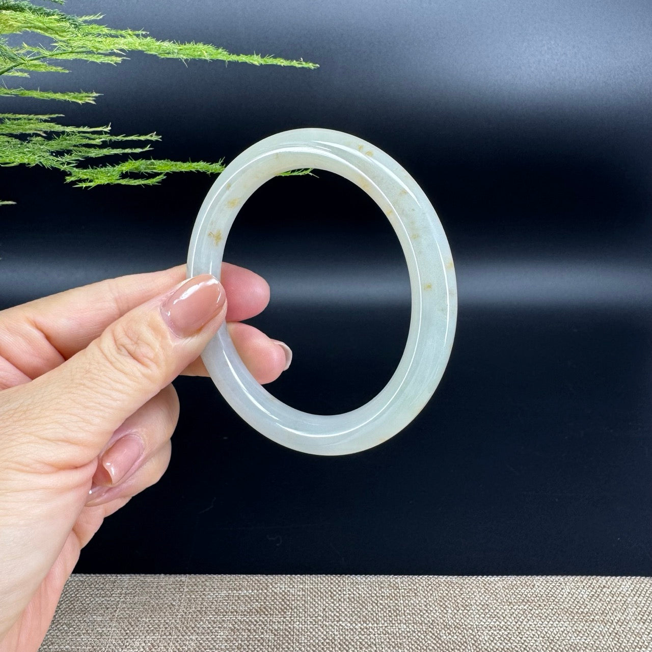 High end Burmese Icy Yellow Jade Jadeite Bangle Bracelet ( 59.2mm )
