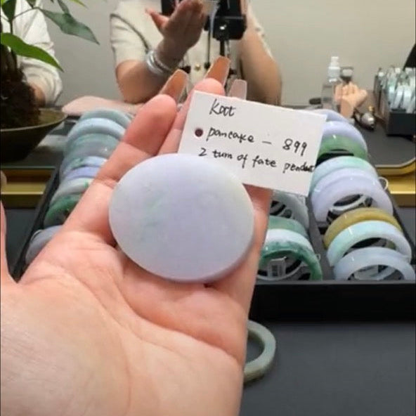 "Live" Natural Lavender Jadeite Jade Pancake (05/09/26)