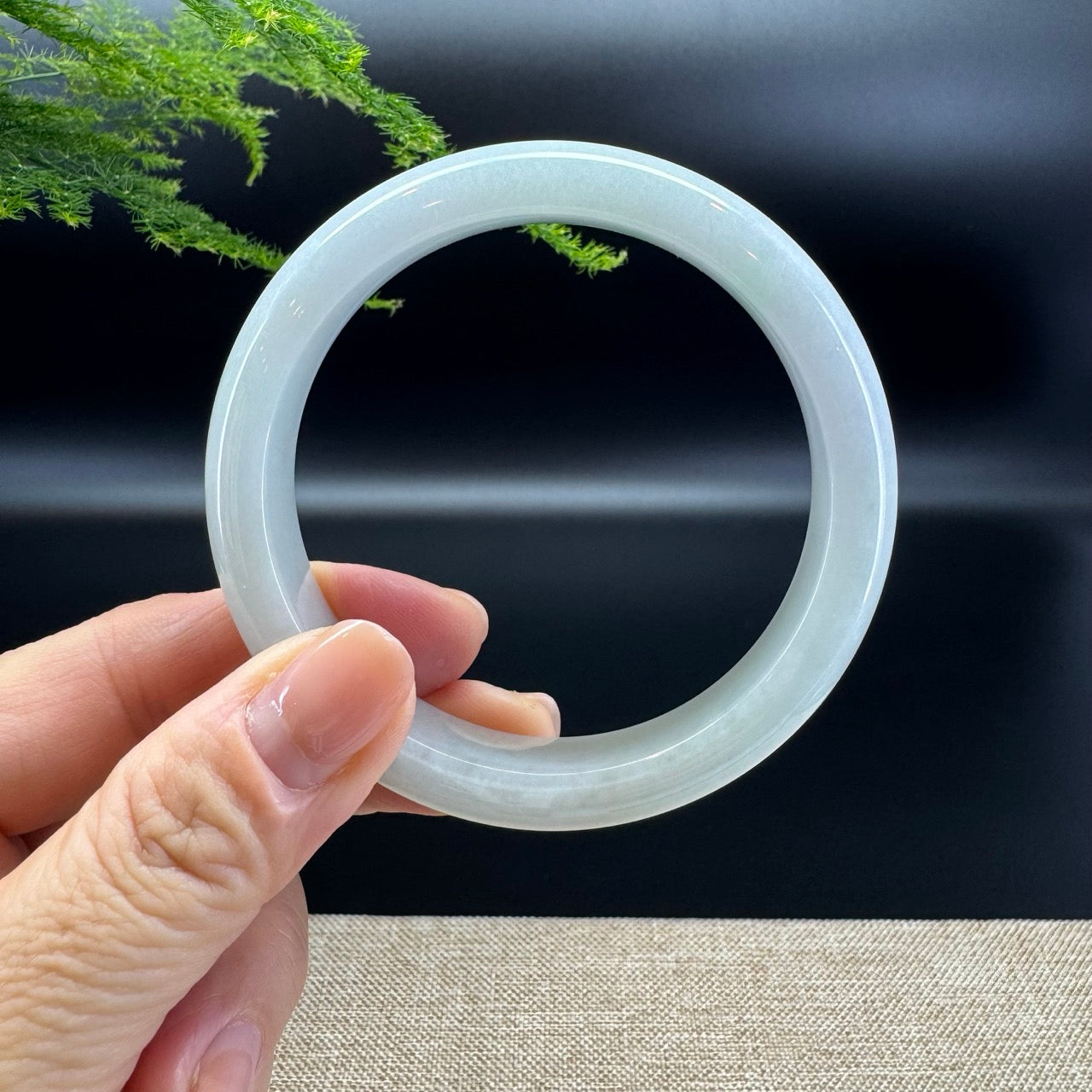Genuine Burmese Yellow Green Jade Jadeite Bangle Bracelet ( 58.1mm )