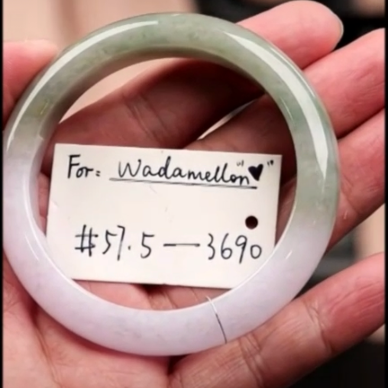 "Live" Pink Lavender & Green Jadeite Jade Comfort-Fit Bangle (03/14/26)