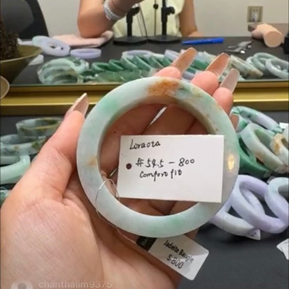 "Live" Natural Memaid Jadeite Jade Comfort Fit Bangle(Final)(06/13/2026)
