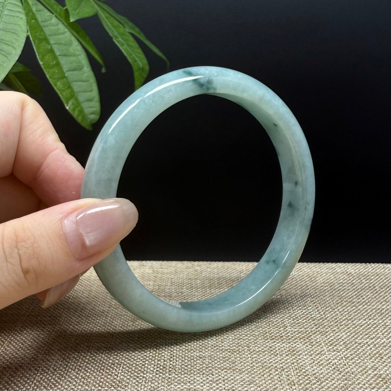 Genuine Burmese Oil Green Jade Jadeite Bangle Bracelet ( 66.7mm )