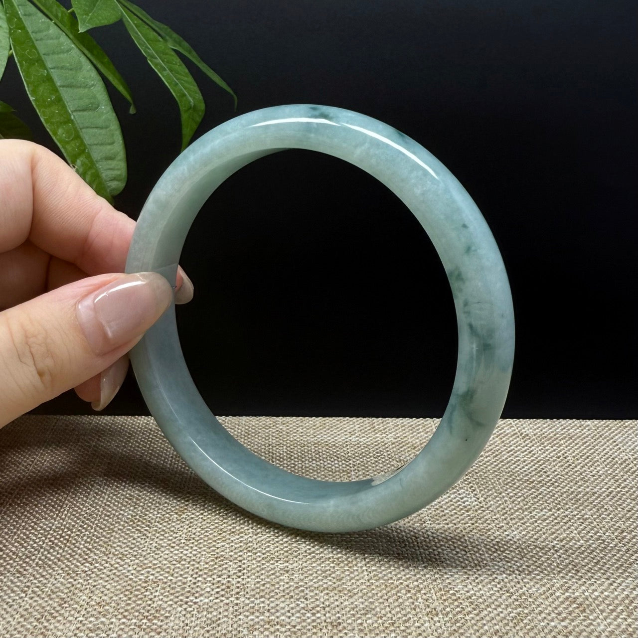 Genuine Burmese Oil Green Jade Jadeite Bangle Bracelet ( 66.7mm )