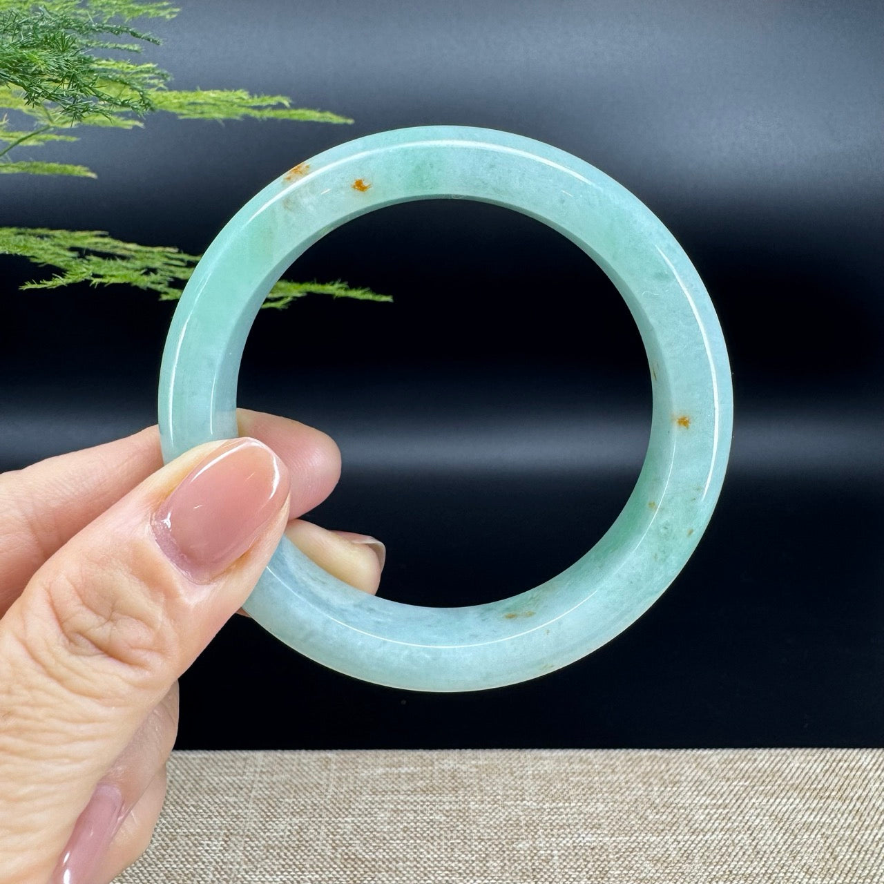 Genuine Burmese  Apple Green Jade Jadeite Bangle Bracelet ( 57mm )