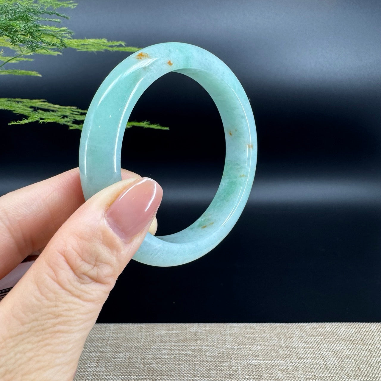 Genuine Burmese  Apple Green Jade Jadeite Bangle Bracelet ( 57mm )
