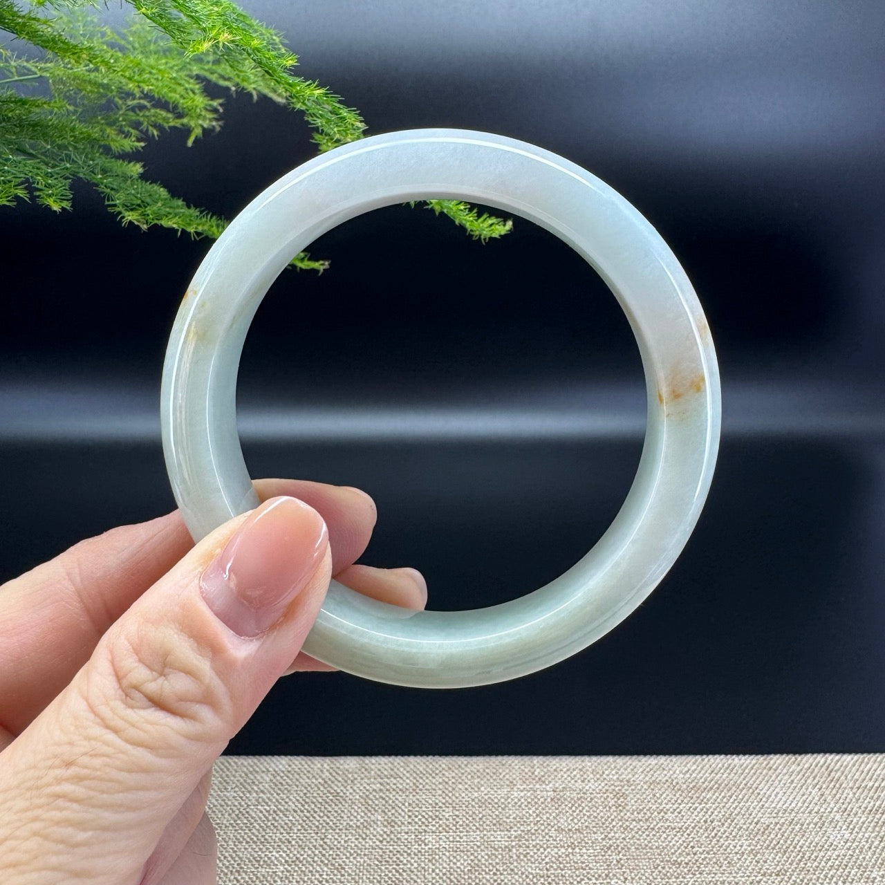 Genuine Burmese Yellow Green Jade Jadeite Bangle Bracelet ( 59.1mm )