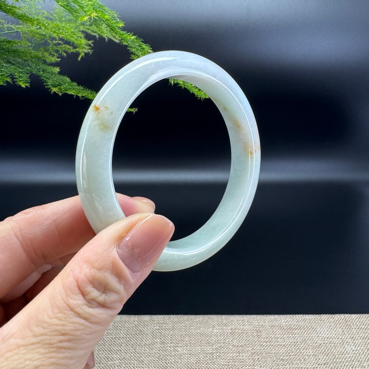 Genuine Burmese Yellow Green Jade Jadeite Bangle Bracelet ( 59.1mm )