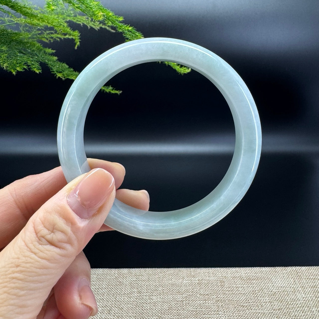 Genuine Burmese Green Jade Jadeite Bangle Bracelet (59.6mm)