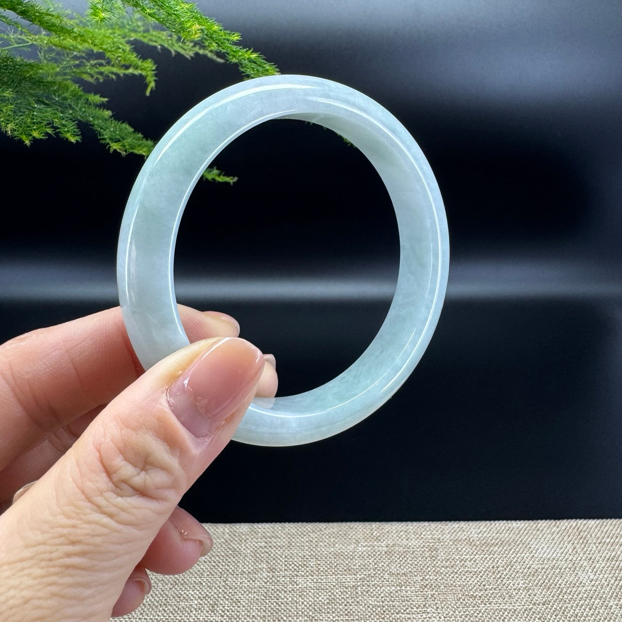 Genuine Burmese Green Jade Jadeite Bangle Bracelet (59.6mm)