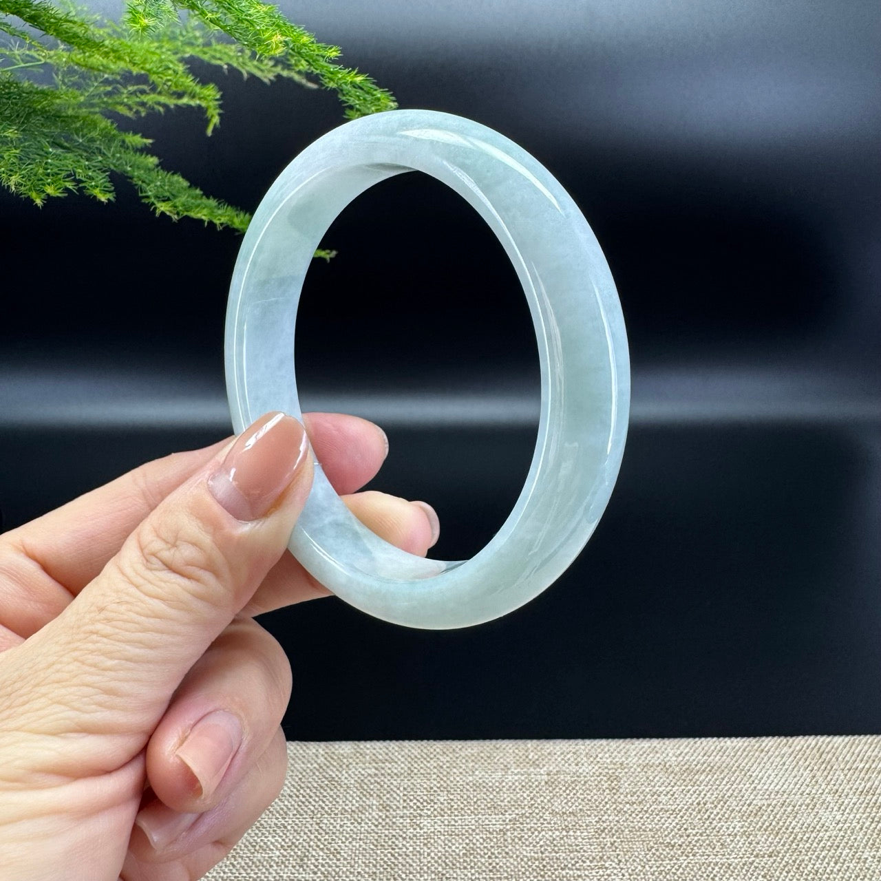 Genuine Burmese Green Jade Jadeite Bangle Bracelet (59.6mm)