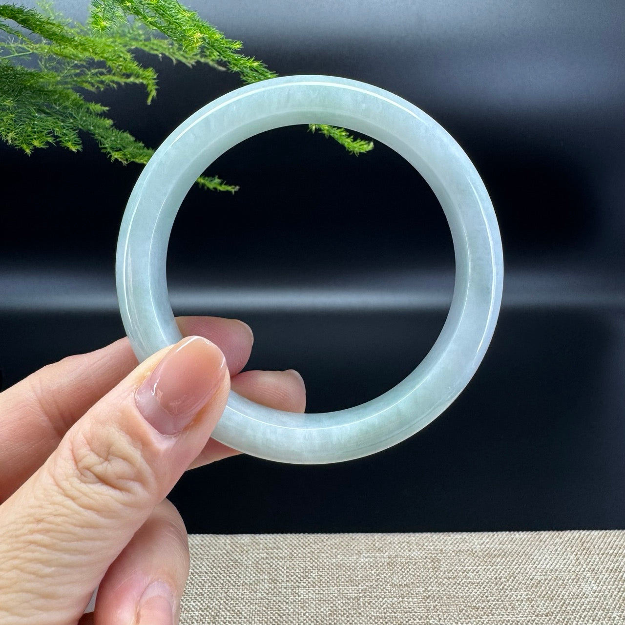 Genuine Burmese Green Jade Jadeite Bangle Bracelet (59.6mm)
