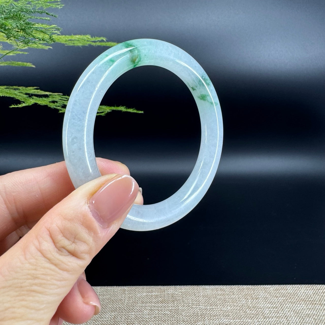 Genuine Burmese Green Jade Jadeite Bangle Bracelet (54.7mm)