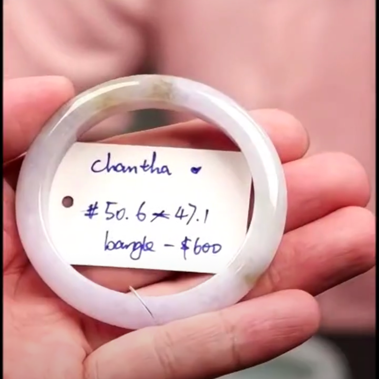 "Live" Natural Lavender-Yellow Jadeite Jade Comfort-Fit Bangle Bracelet (04/14/26)