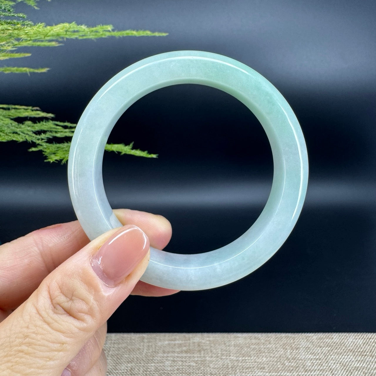 Genuine Burmese Green Jade Jadeite Bangle Bracelet (56.6mm)