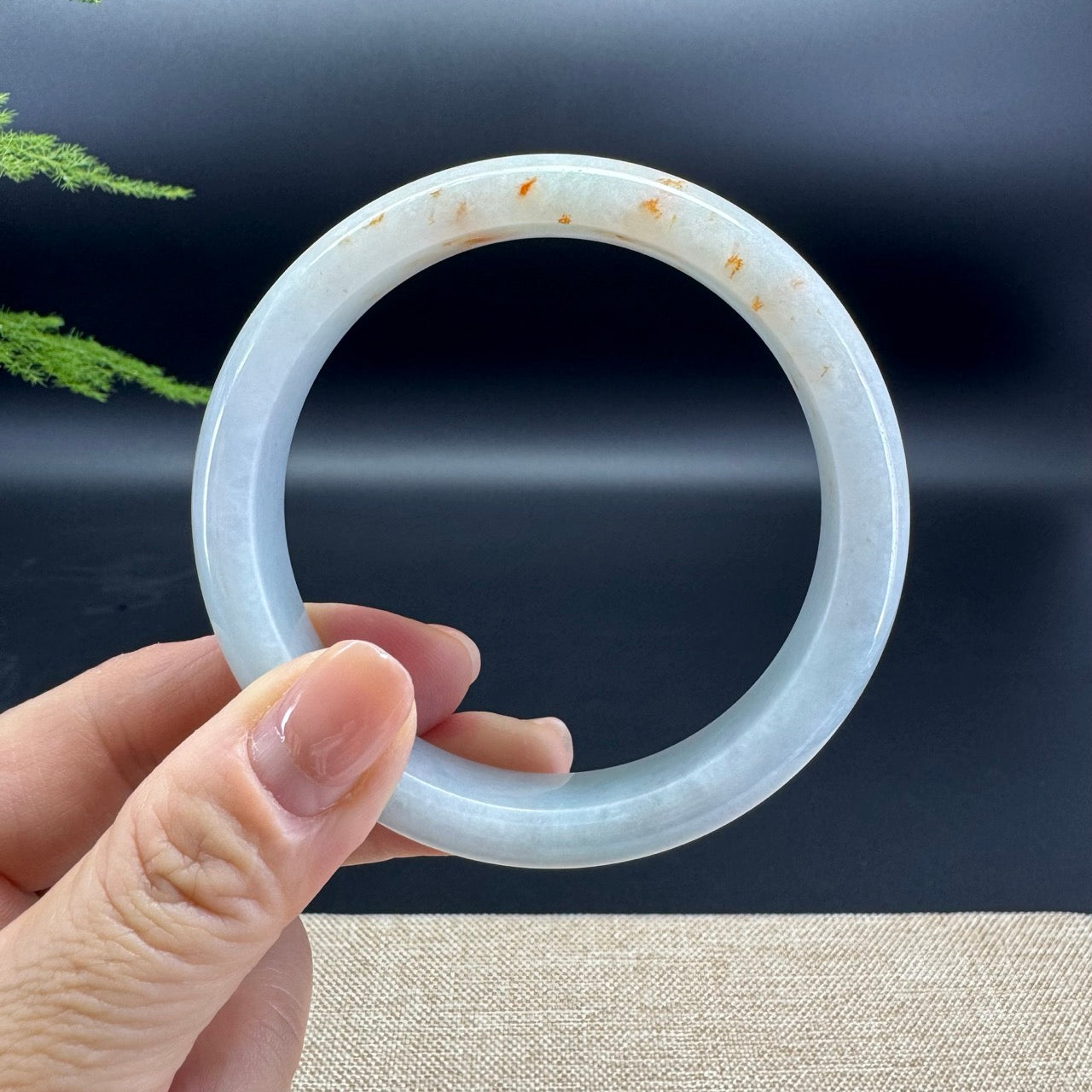 Genuine Burmese Yellow Green Jade Jadeite Bangle Bracelet ( 60.6mm )
