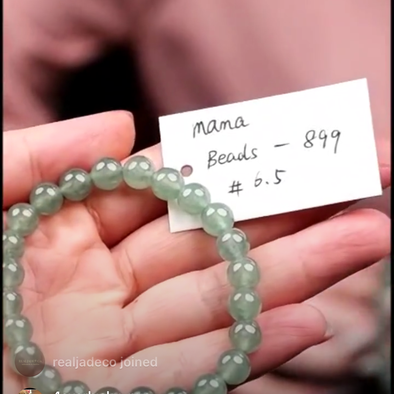 "Live" Natural Icy Oil-Green Jadeite Jade Bead Bracelet (04/29/26)