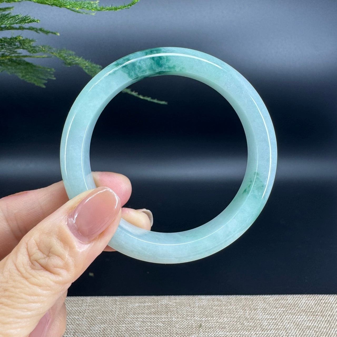 Genuine Burmese Green Jade Jadeite Bangle Bracelet ( 57mm )